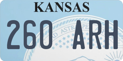 KS license plate 260ARH