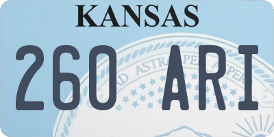 KS license plate 260ARI