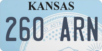 KS license plate 260ARN