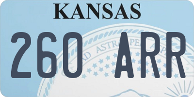 KS license plate 260ARR