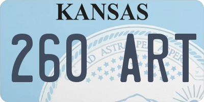 KS license plate 260ART