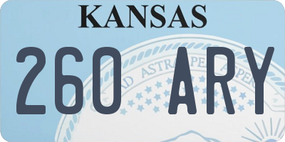 KS license plate 260ARY