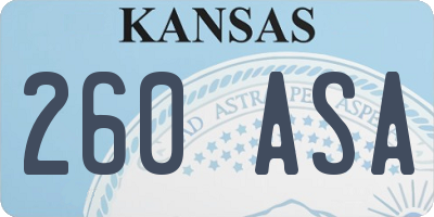 KS license plate 260ASA