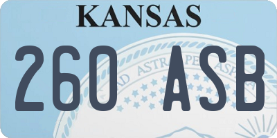 KS license plate 260ASB