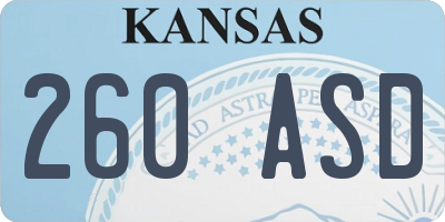 KS license plate 260ASD