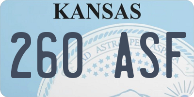 KS license plate 260ASF