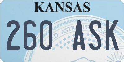 KS license plate 260ASK
