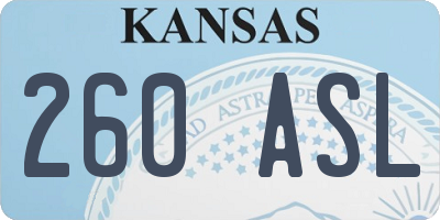 KS license plate 260ASL