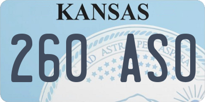 KS license plate 260ASO