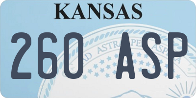 KS license plate 260ASP