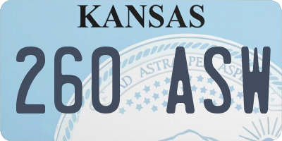 KS license plate 260ASW
