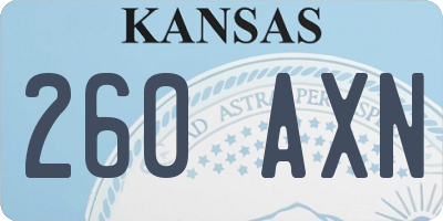 KS license plate 260AXN
