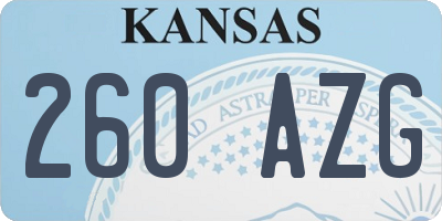 KS license plate 260AZG