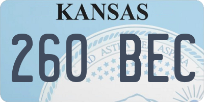 KS license plate 260BEC