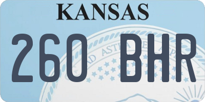 KS license plate 260BHR