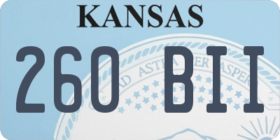 KS license plate 260BII