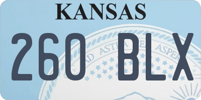KS license plate 260BLX
