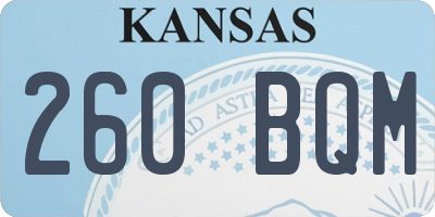 KS license plate 260BQM