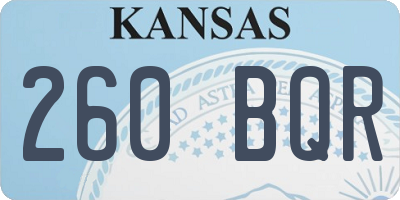 KS license plate 260BQR