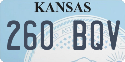 KS license plate 260BQV