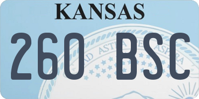 KS license plate 260BSC