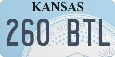 KS license plate 260BTL