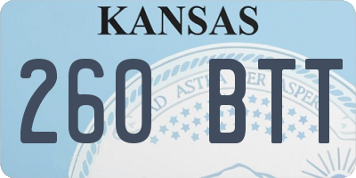 KS license plate 260BTT