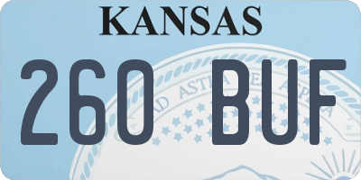 KS license plate 260BUF