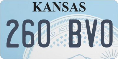 KS license plate 260BVO
