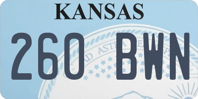 KS license plate 260BWN