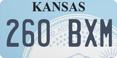 KS license plate 260BXM