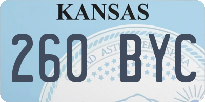 KS license plate 260BYC
