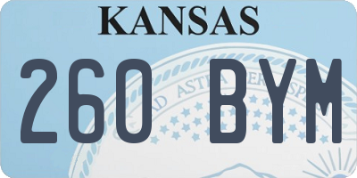 KS license plate 260BYM
