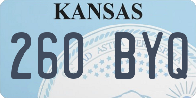 KS license plate 260BYQ