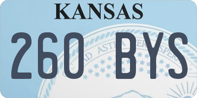 KS license plate 260BYS