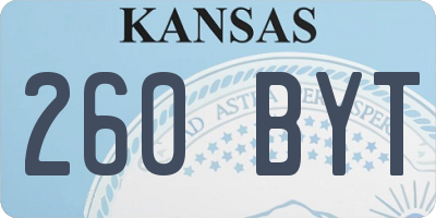 KS license plate 260BYT