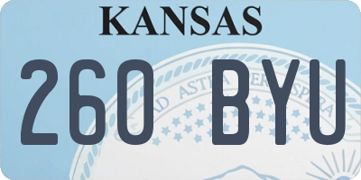 KS license plate 260BYU