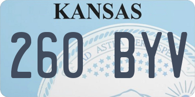 KS license plate 260BYV