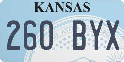 KS license plate 260BYX