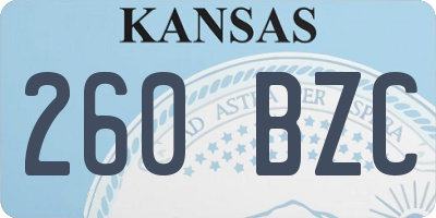 KS license plate 260BZC