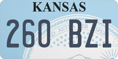 KS license plate 260BZI
