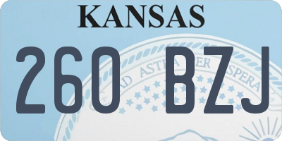KS license plate 260BZJ