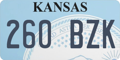 KS license plate 260BZK