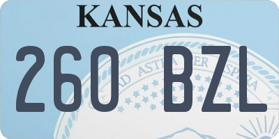 KS license plate 260BZL
