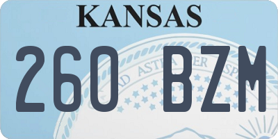 KS license plate 260BZM