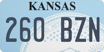 KS license plate 260BZN
