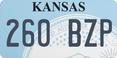 KS license plate 260BZP