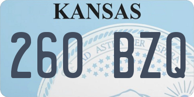 KS license plate 260BZQ