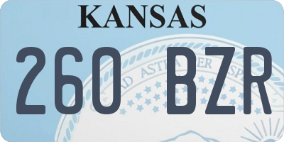 KS license plate 260BZR