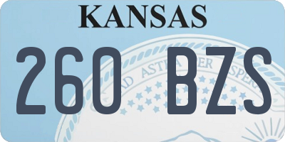 KS license plate 260BZS